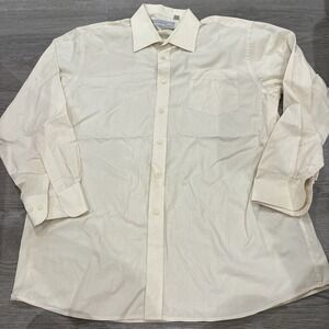 Pastel Yellow Cardinali Tailored Fit Button Up Long Sleeve Dress Shirt Size 2XL